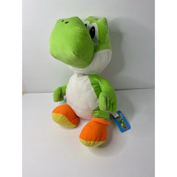 Nintendo Super Mario 20 Inch Yoshi Plush Pillow Toy Green Shell Pocket W/ Tag - Picture 1 of 7